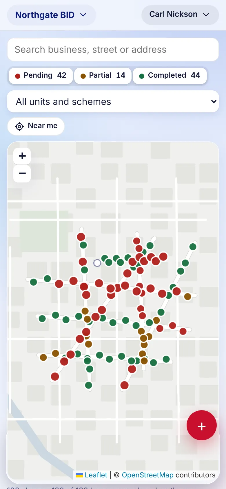 Map on a phone